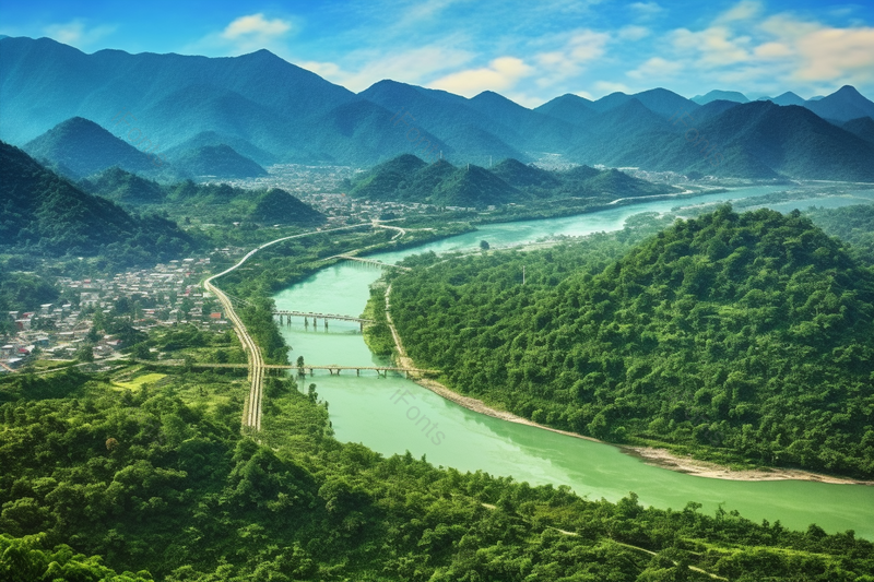 多云天空下的森林美景背景图,高清,摄影图,摄影图片,图片大全,摄影图免费下载